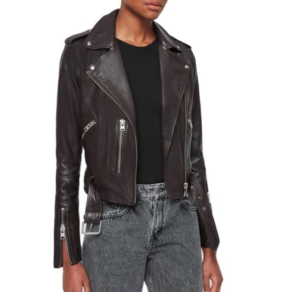 All Saints | Jackets & Coats | New Allsaints Balfern Leather Biker ...